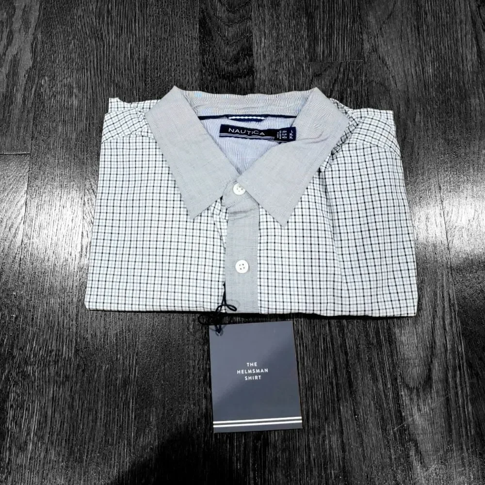 New Gray Men's Size Plaid-Print Button Down Shirt - Picture 2 of 5